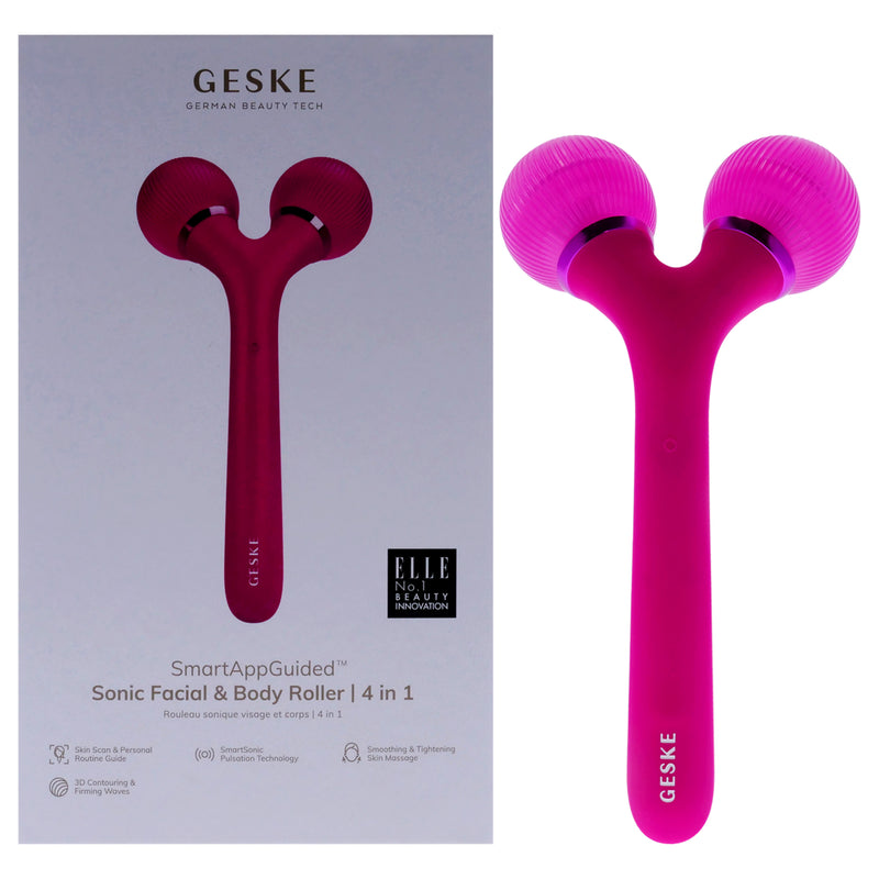 Geske Sonic Facial and Body Roller 4 in 1 - Magenta by Geske for Women - 1 Pc Roller