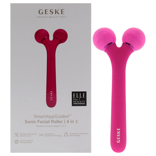 Geske Sonic Facial Roller 4 in 1 - Magenta by Geske for Women - 1 Pc Roller