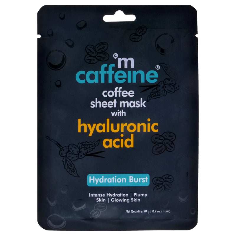 mCaffeine Coffee Sheet Mask with Hyaluronic Acid by mCaffeine for Unisex - 0.7 oz Mask