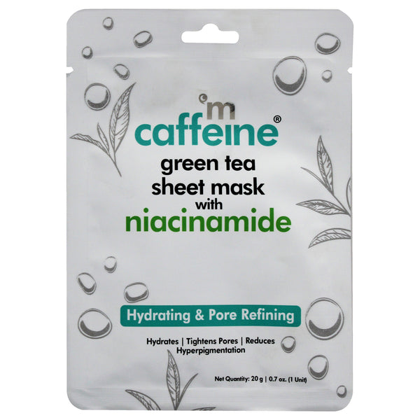 mCaffeine Green Tea Sheet Mask with Niacinamide by mCaffeine for Unisex - 0.7 oz Mask