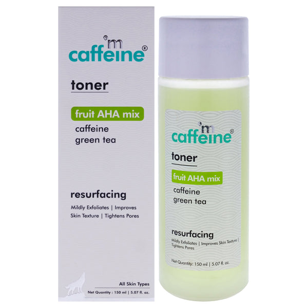 mCaffeine Fruit AHA Mix and Caffeine Green Tea Resurfacing Toner - All Skin Types by mCaffeine for Unisex - 5.07 oz Toner