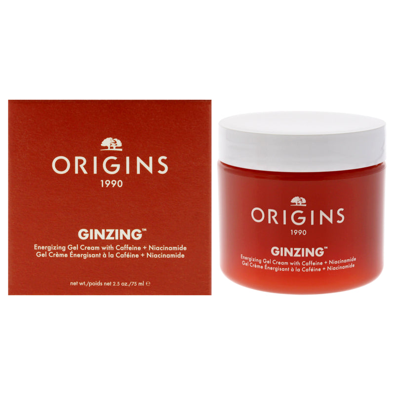 Ginzing Energizing Gel Cream with Caffeine Plus Niacinamide by Origins for Unisex - 2.5 oz Cream