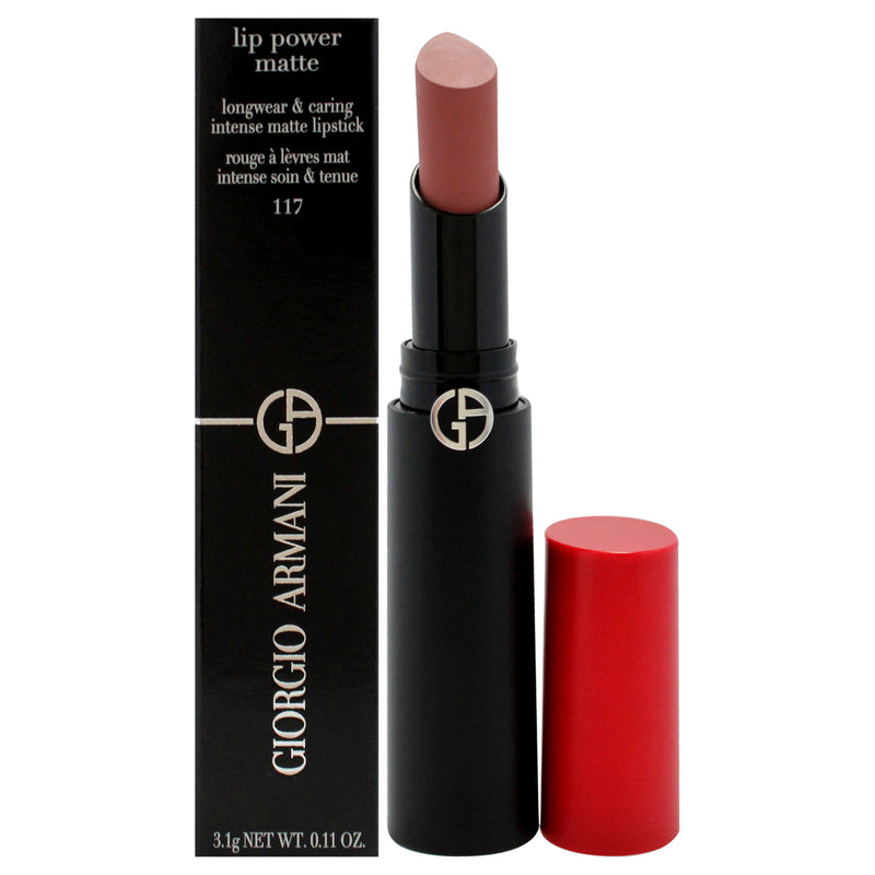 Giorgio Armani Lip Power Matte Longwear Lipstick - 117 Graceful by Giorgio Armani for Women - 0.11 oz Lipstick