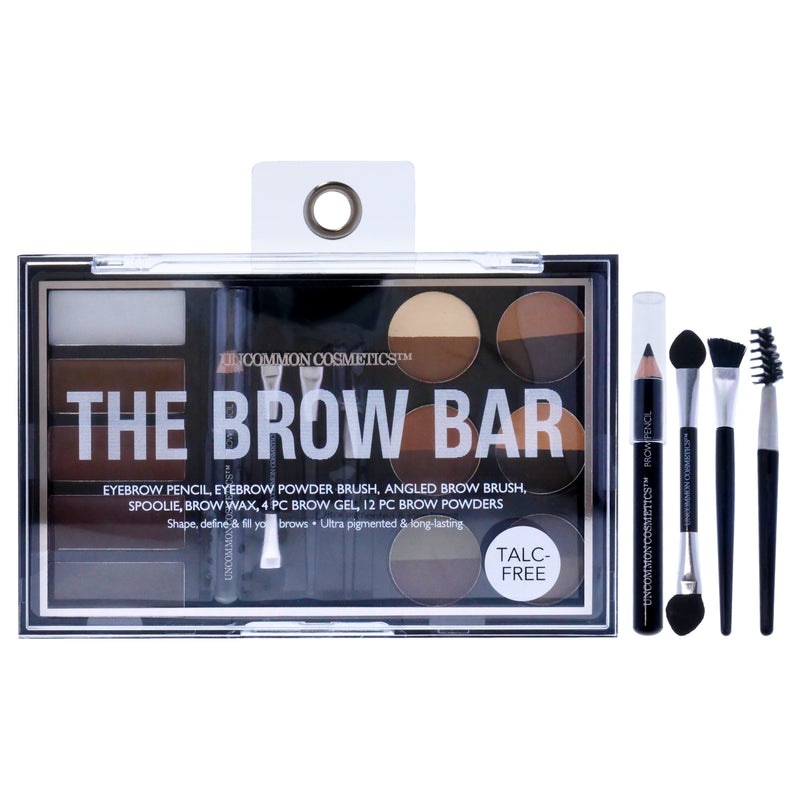 The Brow Bar by Uncommon Cosmetics for Women - Eyebrow Pencil, Eyebrow Powder Brush, Brow Angled Brush, Spoolie, 0.05oz Eyebrow Wax, 0.2oz Brow Gel, 0.48oz Brow Powders