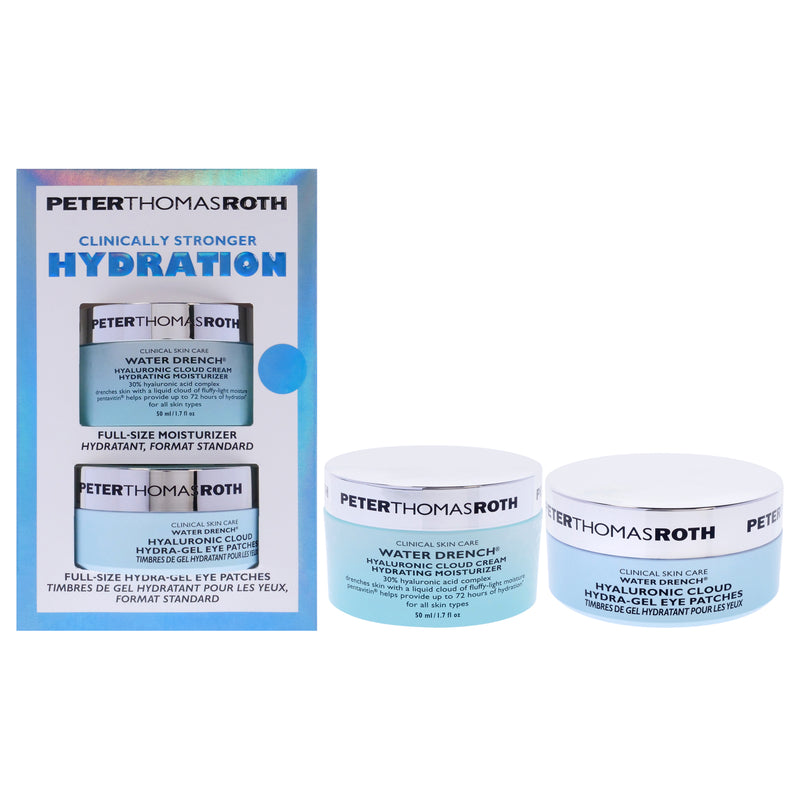 Peter Thomas Roth Clinically Stronger Hydration Kit by Peter Thomas Roth for Unisex - 2 Pc 1.7oz Water Drench Hyaluronic Cloud Cream Hydrating Moisturizer, 30 Count Water Drench Hyaluronic cloud Hydra-Gel Eye Patches