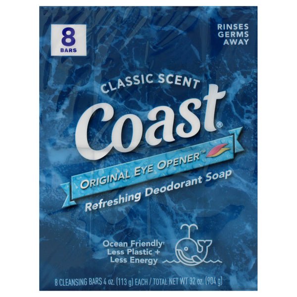 Coast Refreshing Deodorant Soap - Classic Scent by Coast for Unisex - 8 x 4 oz Soap