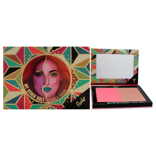 Rude Cosmetics My Other Half Duo Shade Face Palette - Double Faced by Rude Cosmetics for Women - 0.4 oz Makeup