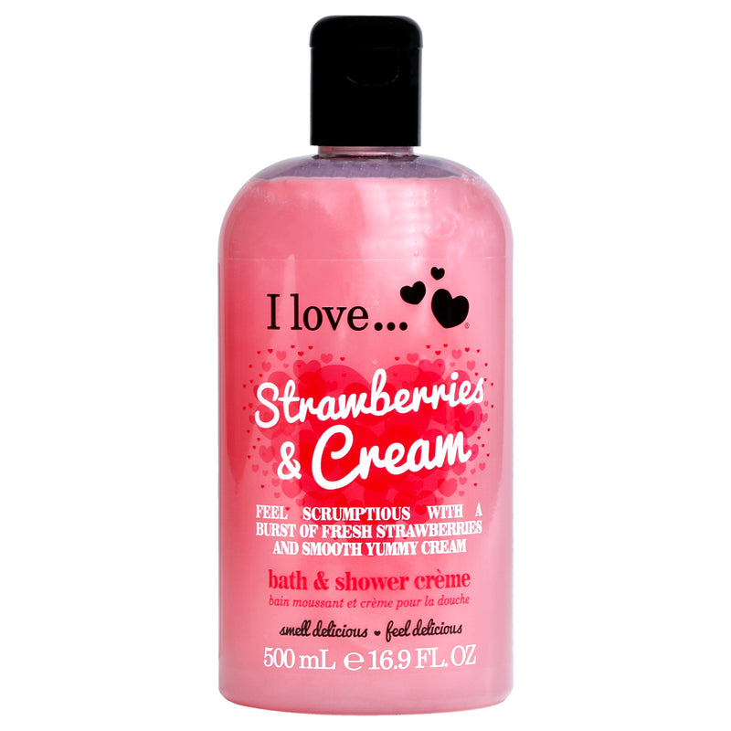 I Love Cosmetics Bath and Shower Creme - Strawberries and Cream by I Love Cosmetics for Women - 16.9 oz Shower Cream