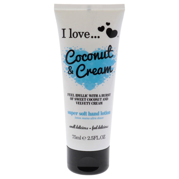 I Love Cosmetics Super Soft Hand Lotion - Coconut and Cream by I Love Cosmetics for Women - 2.5 oz Lotion