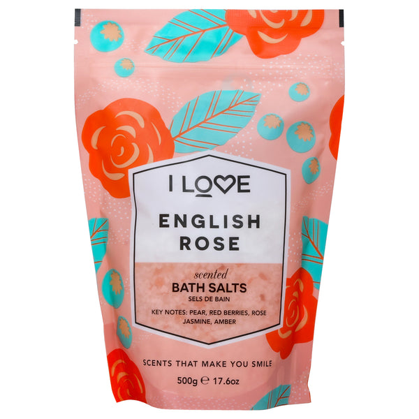 I Love Cosmetics Scented Bath Salts - English Rose by I Love Cosmetics for Women - 17.6 oz Bath Salt