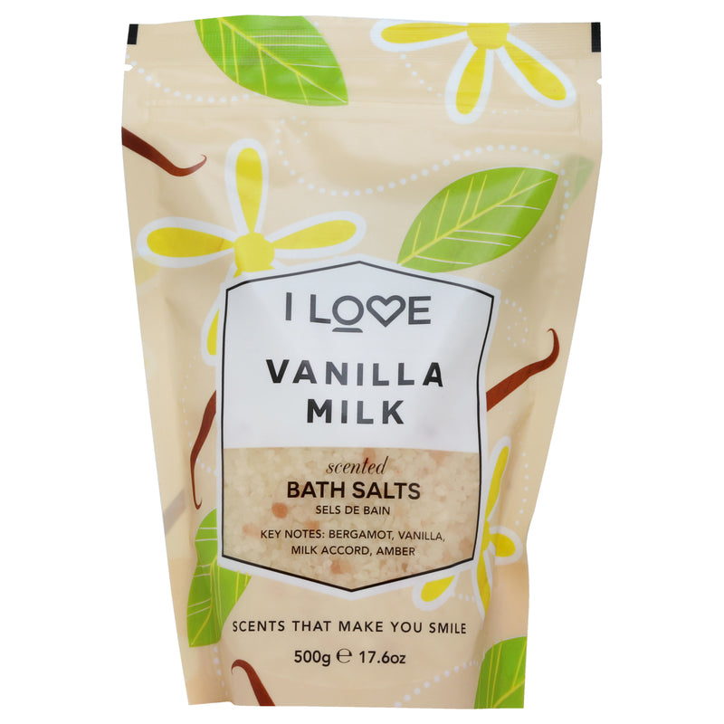 I Love Cosmetics Scented Bath Salts - Vanilla Milk by I Love Cosmetics for Women - 17.6 oz Bath Salt