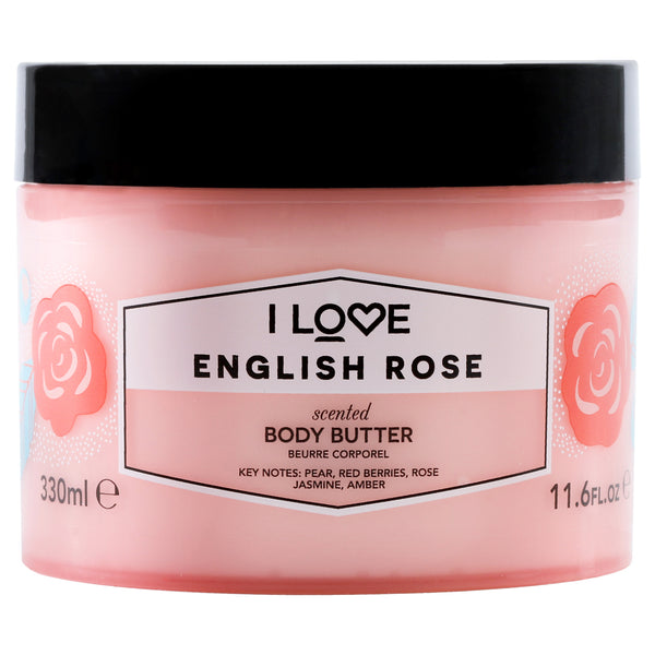 I Love Cosmetics Scented Body Butter - English Rose by I Love Cosmetics for Women - 11.6 oz Body Butter