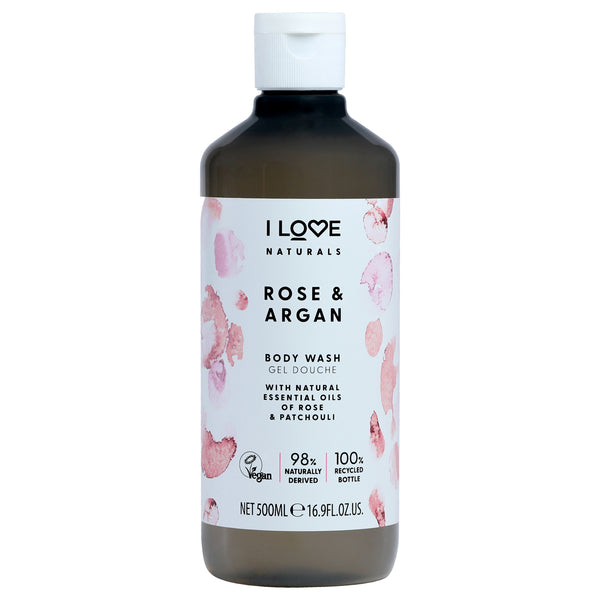 I Love Cosmetics Naturals Body Wash - Rose and Argan by I Love Cosmetics for Women - 16.9 oz Body Wash