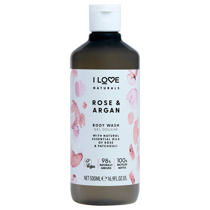 I Love Cosmetics Naturals Body Wash - Rose and Argan by I Love Cosmetics for Women - 16.9 oz Body Wash