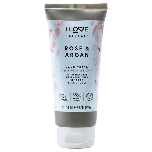 I Love Cosmetics Naturals Hand Cream - Rose and Argan by I Love Cosmetics for Women - 3.4 oz Cream