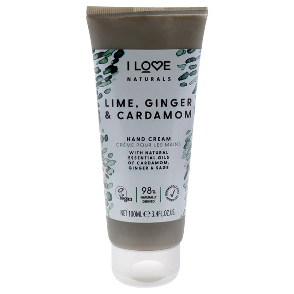 I Love Cosmetics Naturals Hand Cream - Lime-Ginger and Cardamon by I Love Cosmetics for Women - 3.4 oz Cream