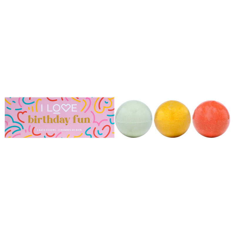 I Love Cosmetics Birthday Fun Bath Fizzer Pack by I Love Cosmetics for Women - 3 x 5.30 oz Bath Bombs