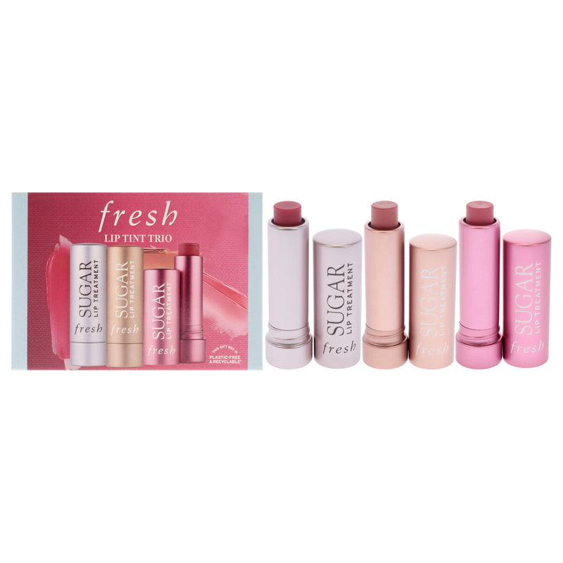 Fresh Lip Tint Trio by Fresh for Women - 3 Pc 0.07oz Sugar Lip Treatment - Rose, 0.07oz Sugar Lip Treatment - Honey, 0.07oz Sugar Lip Treatment - Bloom