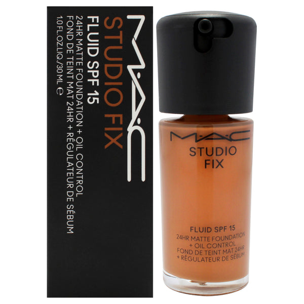 MAC Studio Fix Fluid SPF 15 24Hr Matte Foundation Plus Oil Control - NW45 Medium Mahoghany with Rosy Undertones by MAC for Women - 1 oz Foundation