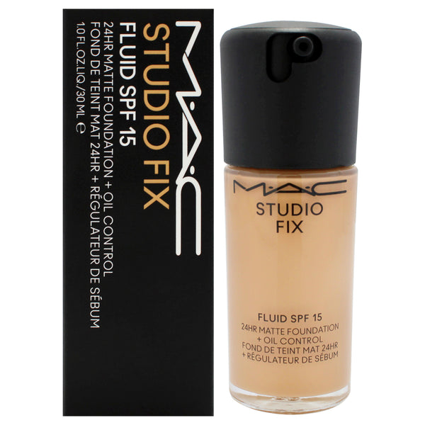 MAC Studio Fix Fluid SPF 15 24Hr Matte Foundation Plus Oil Control - NC40 Medium Beige with Golden Peach Undertone by MAC for Women - 1 oz Foundation