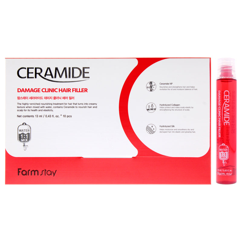 Ceramide Damage Clinic Hair Filler by FarmStay for Women - 10 x 0.43 oz Treatment