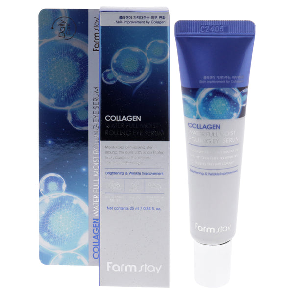 Collagen Water Full Moist Rolling Eye Serum by FarmStay for Women - 0.84 oz Serum