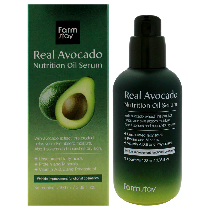 Real Avocado Nutrition Oil Serum by FarmStay for Women - 3.38 oz Serum