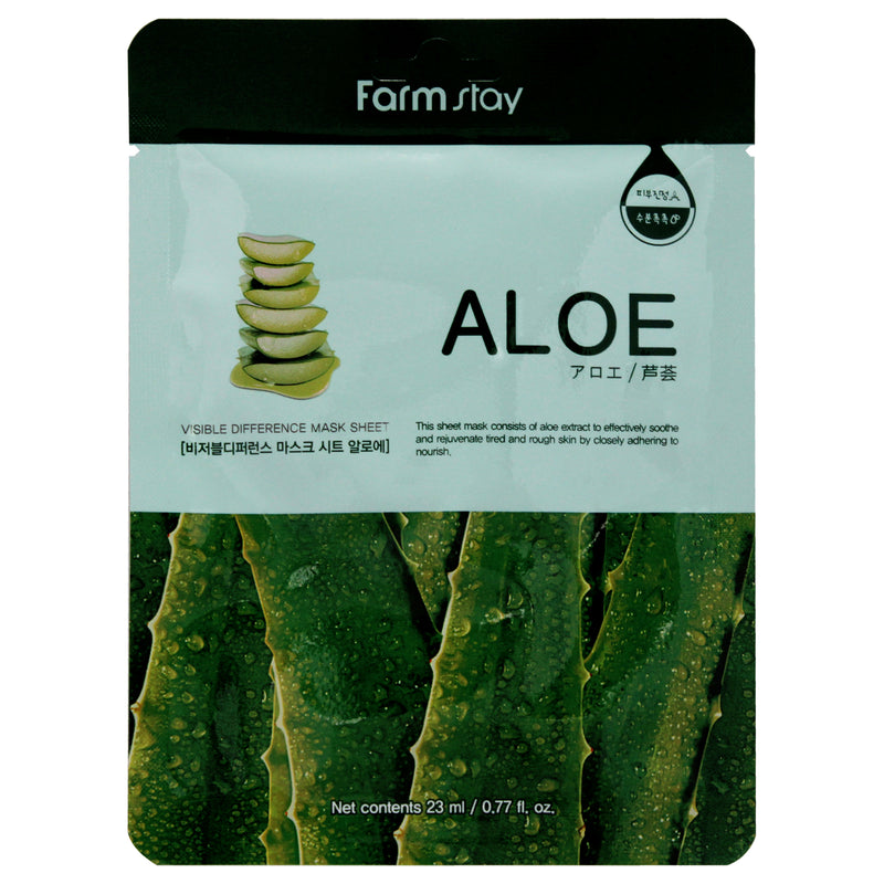 Visible Difference Mask Sheet - Aloe by FarmStay for Women - 1 Pc Mask