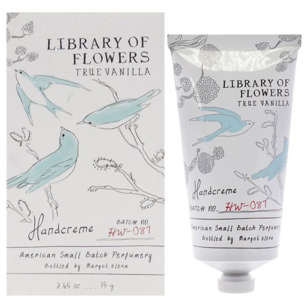 Library of Flowers True Vanilla Handcreme by Library of Flowers for Unisex - 2.65 oz Cream