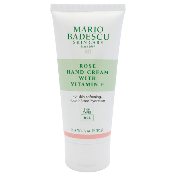 Mario Badescu Rose Hand Cream with Vitamin E by Mario Badescu for Women - 3 oz Cream