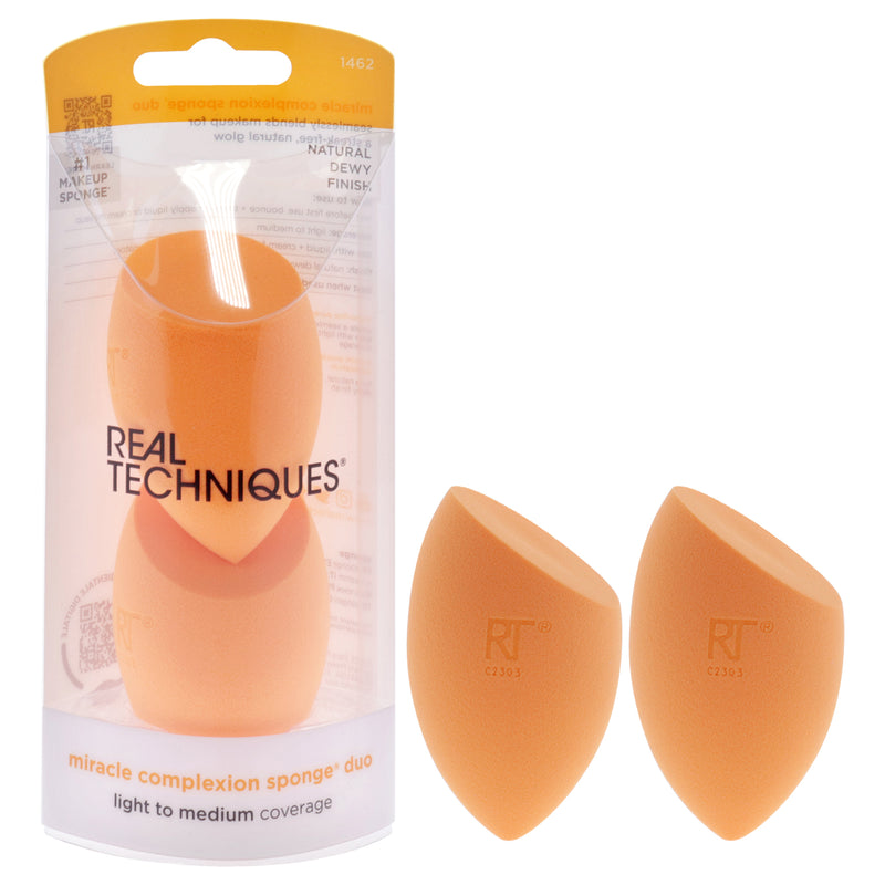 Real Techniques Miracle Complexion Sponge Duo - 1462 by Real Techniques for Women - 2 Pc Sponge