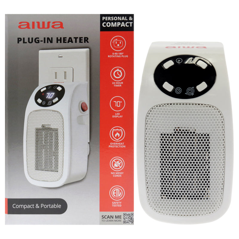 Aiwa Aiwa Home Plug-in heater Digital - White by Aiwa for Unisex - 1 Pc Heater