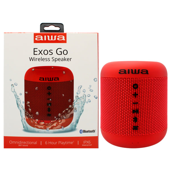 Aiwa Aiwa Audio Exos Go Wireless Speaker Waterproof IPX6 - Red by Aiwa for Unisex - 1 Pc Speakers