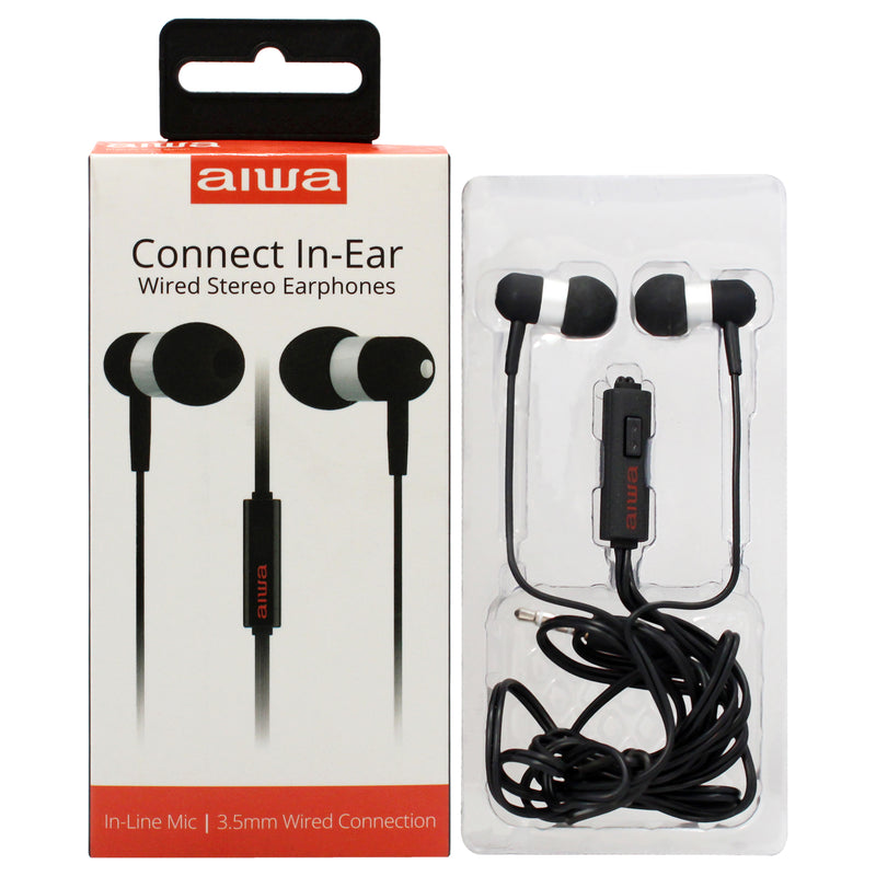 Aiwa Aiwa Audio Connect In-Ear Stereo Earphones - Black by Aiwa for Unisex - 1 Pc Earphones