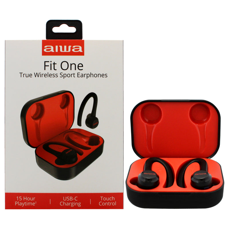 Aiwa Aiwa Audio Fit One True Wireless Sport Earphones - Black by Aiwa for Unisex - 1 Pc Earphones