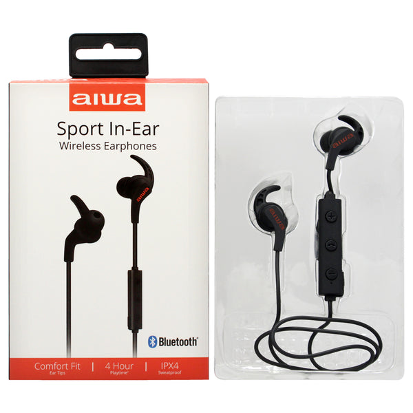 Aiwa Aiwa Audio Sport In-Ear Wireless Earphones - Black by Aiwa for Unisex - 1 Pc Earbuds