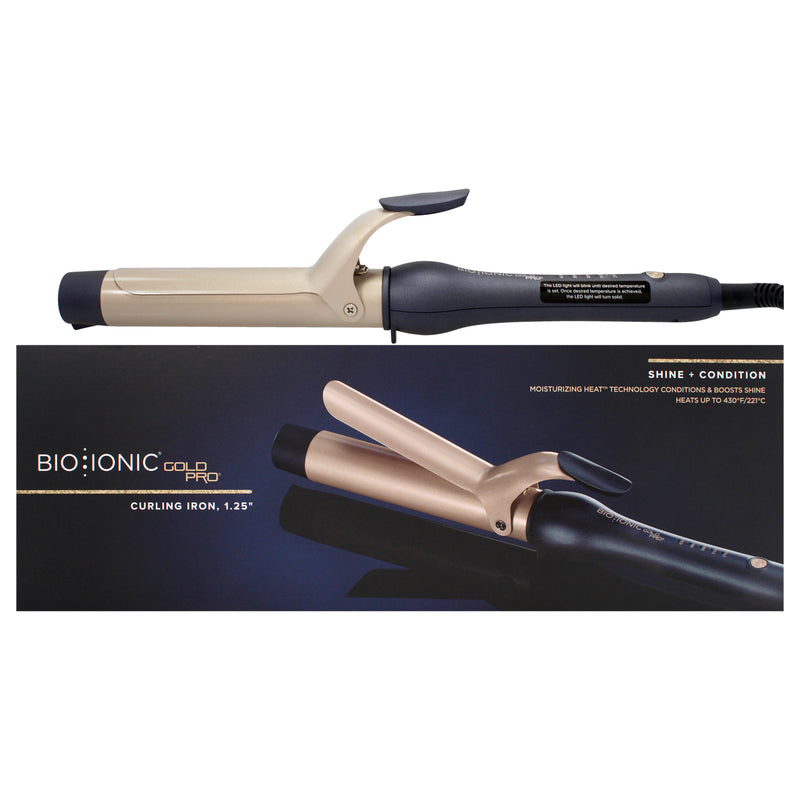 Bio Ionic Gold Pro Curling Iron by Bio Ionic for Women - 1.25 Inch Curling Iron