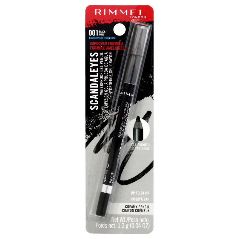 Rimmel London Scandaleyes 24Hr Waterproof Gel Pencil - 001 Black by Rimmel London for Women - 0.04 oz Eyeliner