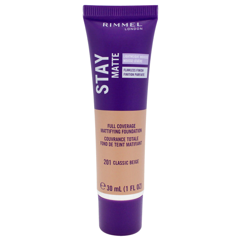 Rimmel London Stay Matte Lightweight Mousse Foundation - 201 Classic Beige by Rimmel London for Women - 1 oz Mousse Foundation