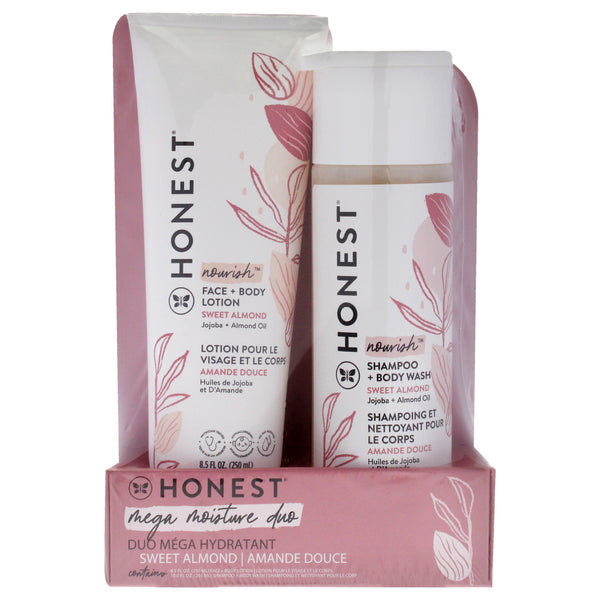 Honest Honest Mega Moisture Duo - Sweet Almond by Honest for Kids - 2 Pc 10 oz Shampoo and Body Wash, 8.5 oz Face and Body Lotion