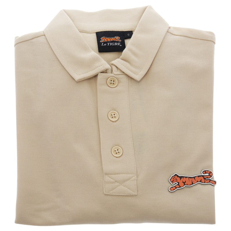 Le Tigre Classic Cotton Polo Shirt - Beige by Le Tigre for Men - 1 Pc Shirt (S)