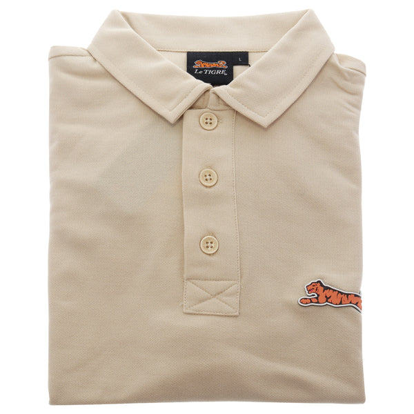 Le Tigre Classic Cotton Polo Shirt - Beige by Le Tigre for Men - 1 Pc Shirt (L)