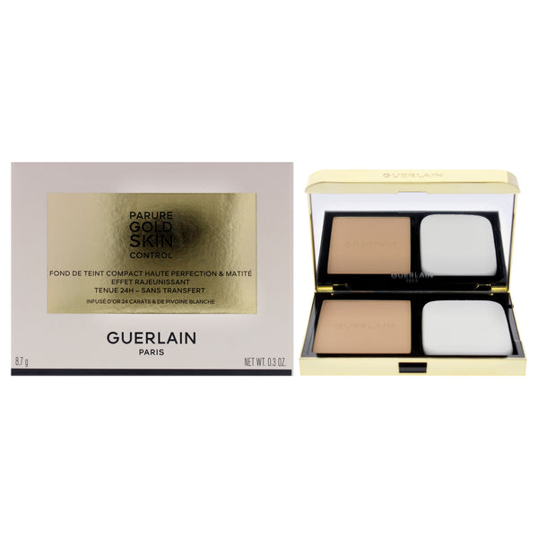 Parure Gold Skin Control Matte Compact Foundation - 3N Medium Skin with Neutral Beige Undertones by Guerlain for Women - 0.3 oz Foundation (Refillable)