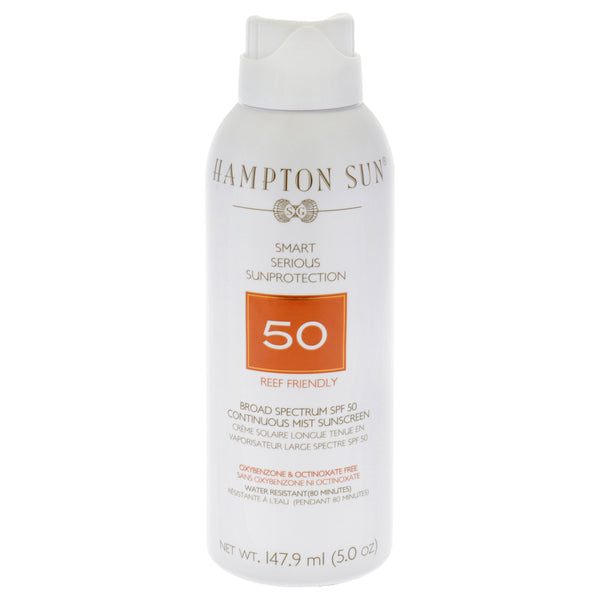 Hampton Sun Continuous Mist Sunscreen SPF 50 by Hampton Sun for Unisex - 5 oz Sunscreen