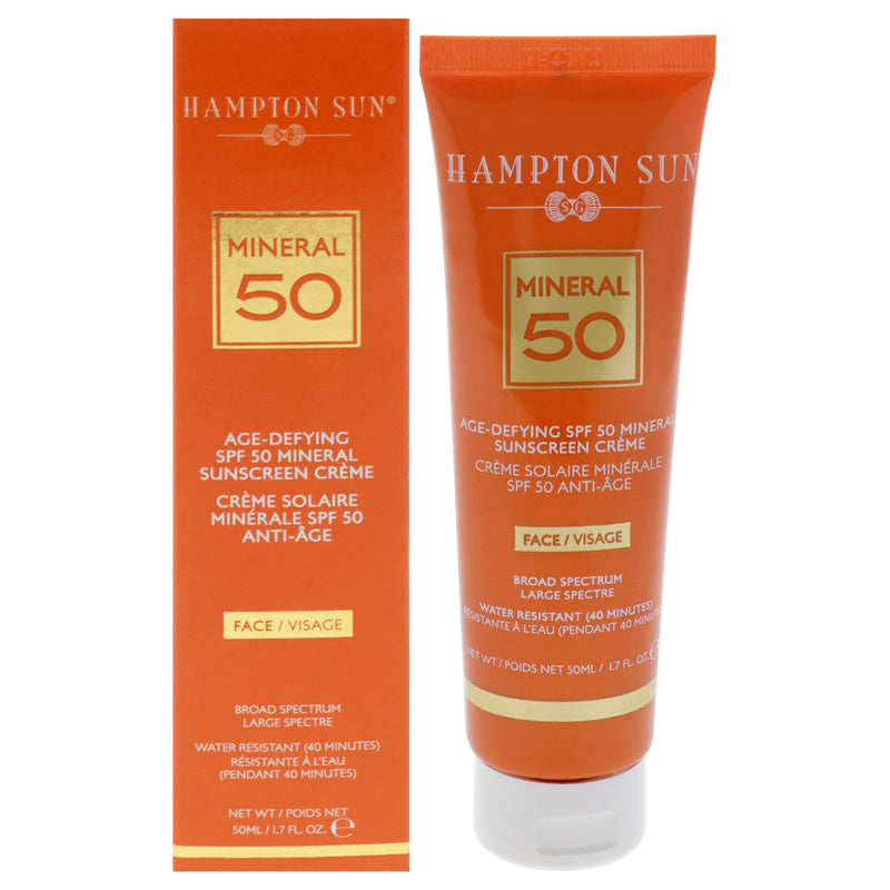 Hampton Sun Mineral Age Defying Sunscreen Creme SPF 50 by Hampton Sun for Unisex - 1.7 oz Sunscreen