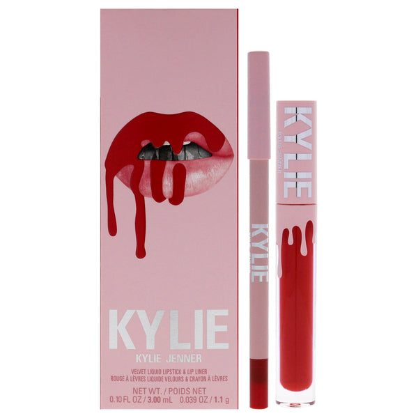 Kylie Cosmetics Velvet Lip Kit - 405 Red Velvet by Kylie Cosmetics for Women - 2 Pc 0.10oz Velvet Liquid Lipstick, 0.03oz Lip Liner