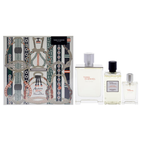 Hermes Terre DHermes Eau Givree by Hermes for Men - 3 Pc Gift Set 3.3oz EDP Spray, 0.41oz EDP Spray, 2.7oz Shower Gel