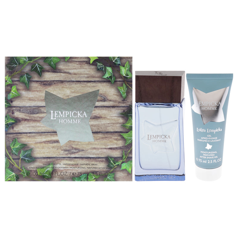 Lolita Lempicka Lempicka Homme Set by Lolita Lempicka for Men - 2 Pc Gift Set 3.4 oz EDT Spray, 2.5 oz After Shave Gel