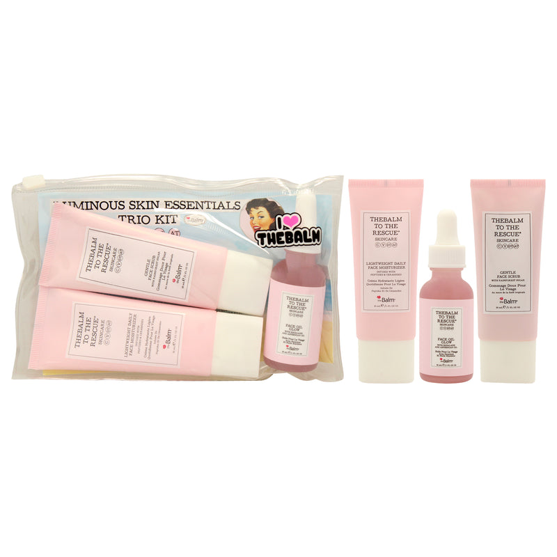 TheBalm Luminous Skin Essentials Trio Kit by the Balm for Women - 3 Pc 1oz Lightweight Daily Face Moisturizer, 1oz Gentle Face Scrub, 1oz Face Oil