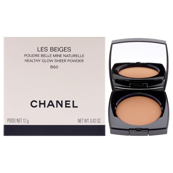 Les Beiges Healthy Glow Sheer Powder - B60 Intense Dark-Medium With Neutral Undertone by Chanel for Women - 0.42 oz Powder